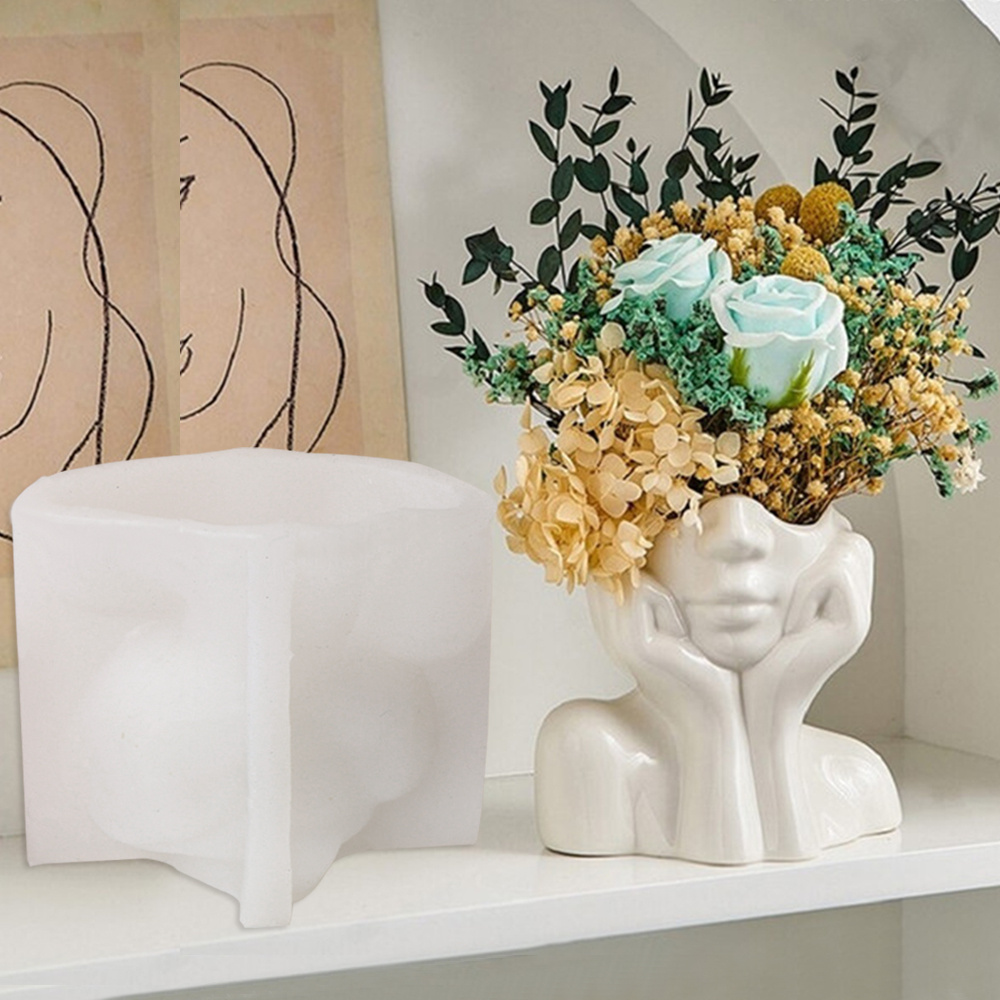 Echeveria Succulent - Rosto abstrato plantador pote molde de